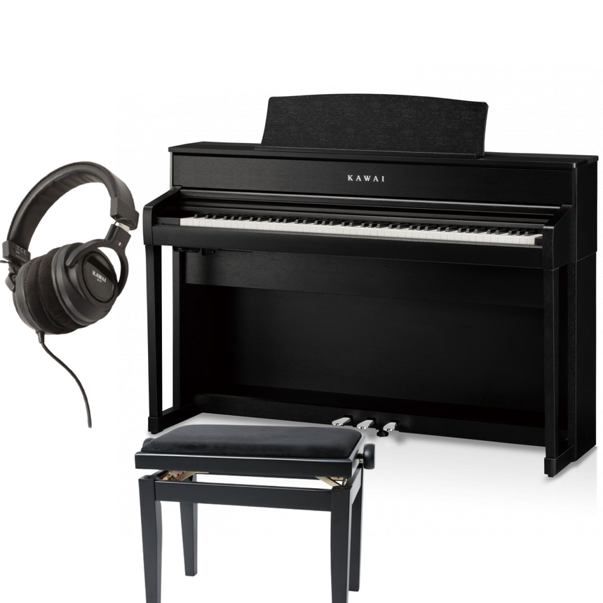 Kawai CA-701 Black Matt Bundle avec banc et écouteurs