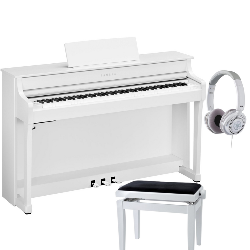 Yamaha CLP 835 White Matt Bundle avec banc et écouteurs