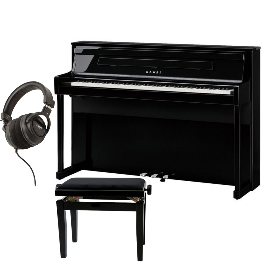 Kawai CA-901 Noir Poli Bundle avec Banc et Écouteurs