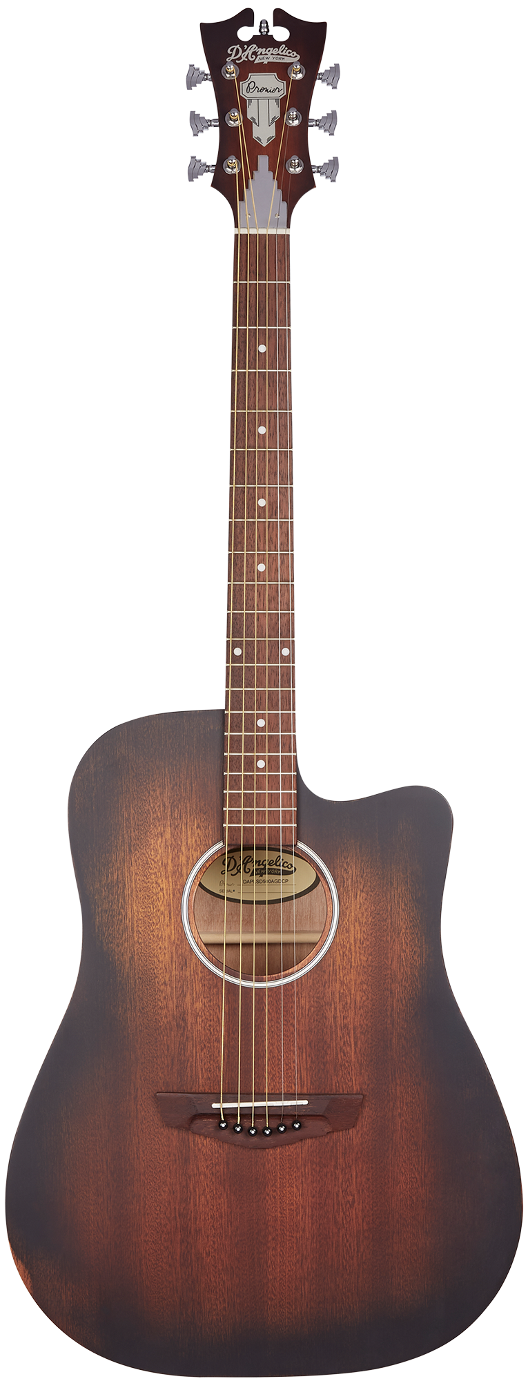 D'ANGELICO Premier Bowery LS Aged Mahogany Westerngitarre