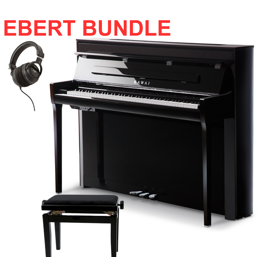 Kawai NV5S Hybrid Black Polished Bundle avec banc et écouteurs