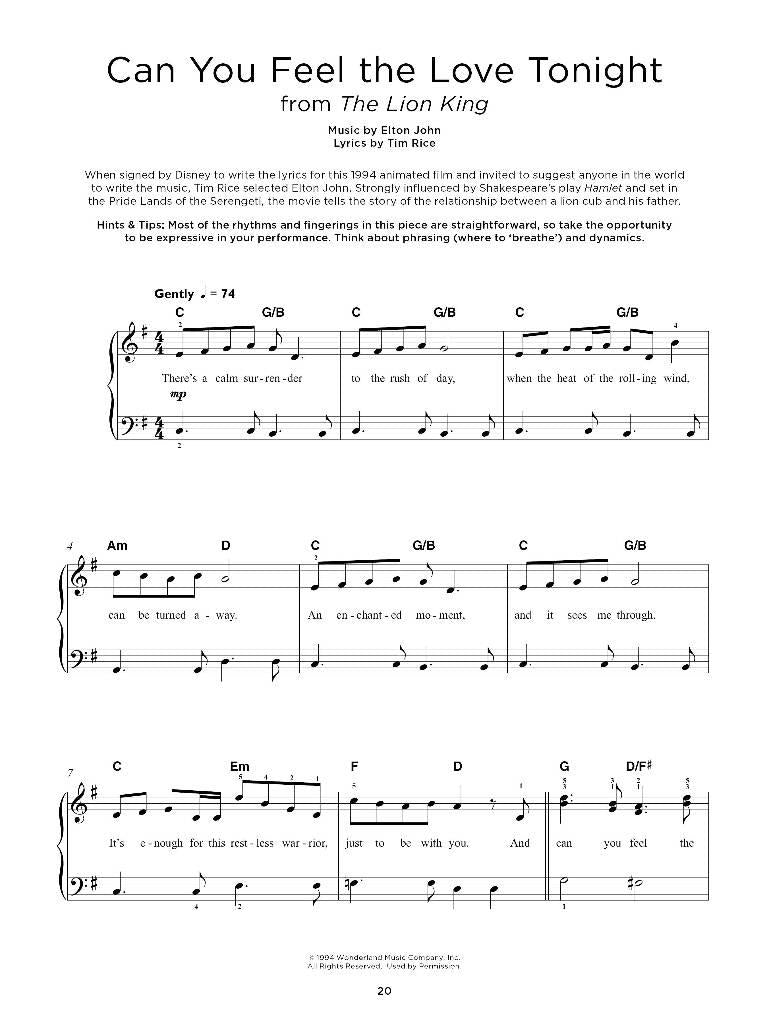 Sheet music - Really Easy Piano: 40 Disney Songs