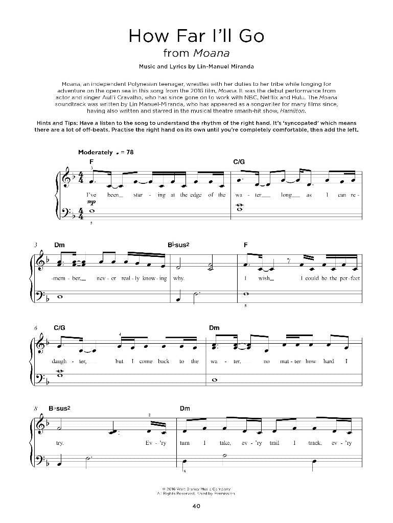 Sheet music - Really Easy Piano: 40 Disney Songs