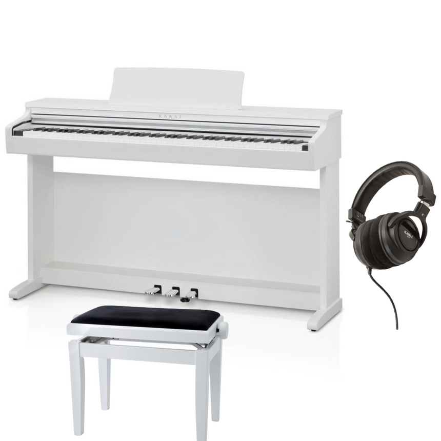 Kawai KDP-120 Weiß Matt Bundle mit Bank und Kopfhörer