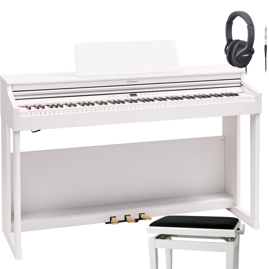 Roland RP 701 White Matt Bundle avec banc et casque