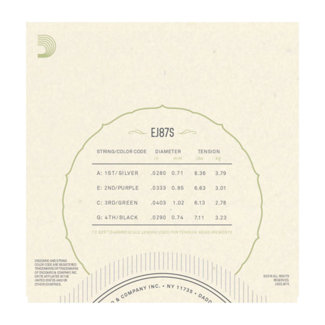D'Addario EJ87S Titanium Ukulelensaiten Satz, Soprano - Musik-Ebert Gmbh